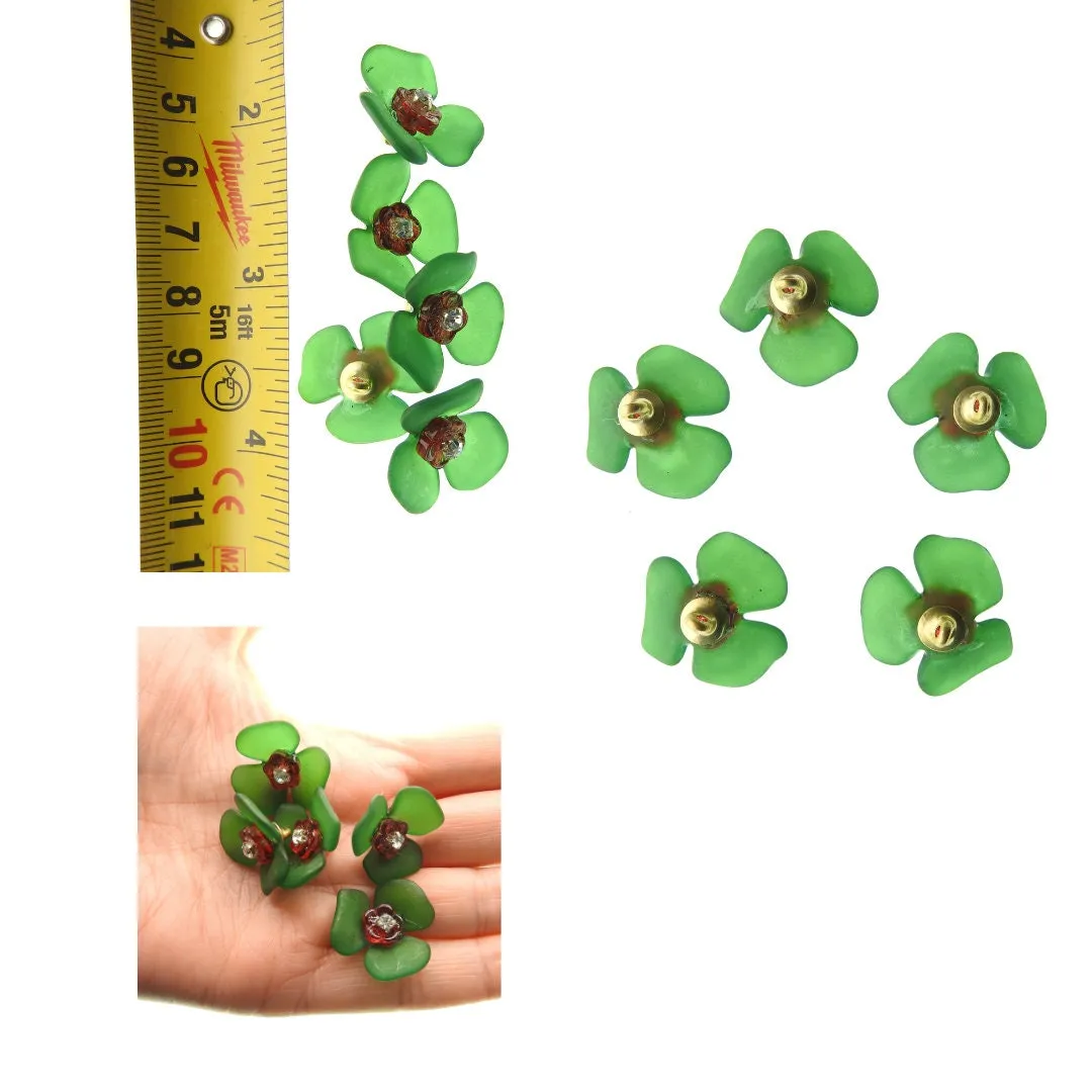 Green Flower-Shaped Buttons