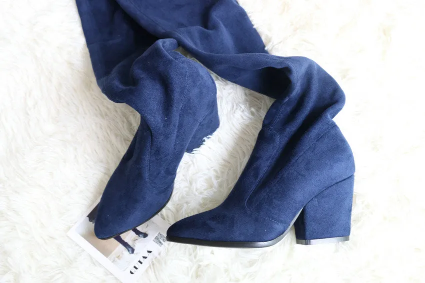 Over The Knee High Winter Shoes Pointed Toe Boots